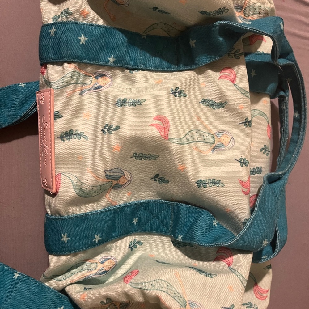 SweetHoney Teal and Pink Mermaid princess duffle bag